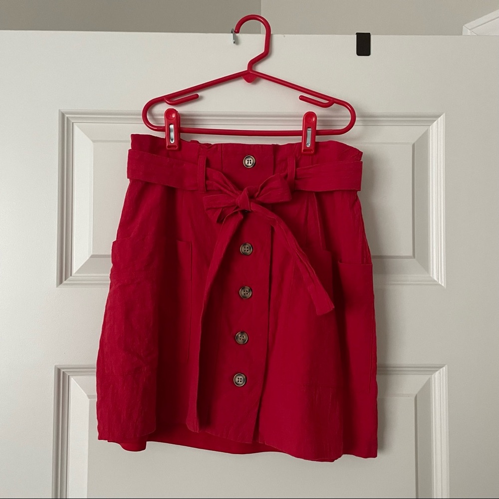 Red Paper bag Skirt